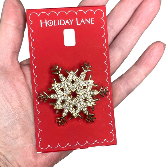 Macy's Jewelry Vintage Macys Holiday Lane Gold Tonerhinestone